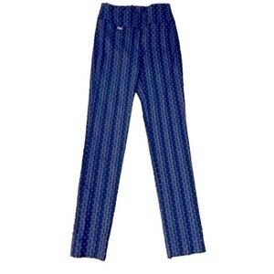 Lisette L Navy and Gold Metallic Pants